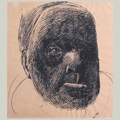 "Carlo Carrà", 1958, china su carta