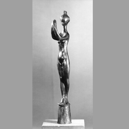 "Donna che si specchia" 1970 bronzo cm 48x12x8