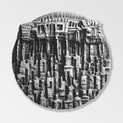 "Incubo atomico" 1969 terracotta patinata Ø cm 35