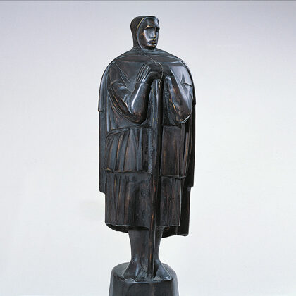 "Pastore" 1976 legno patinato nero cm 67x21x15