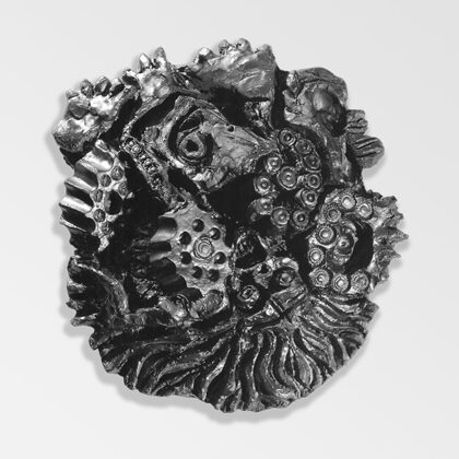 "L'uomo e la macchina" 1969 gres opaco cm 35x40