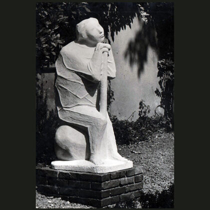 "Il cavapietra", 1952, pietra, alla Prima mostra della pietra di Vicenza