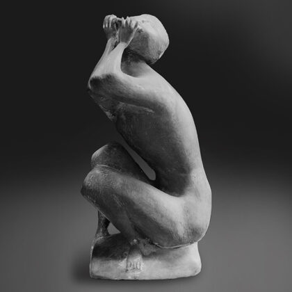 "Pifferaio" 1955 terracotta, cm 70x38x38 versione in pietra 1° premio Gemito 1957, Napoli