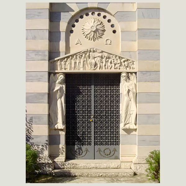 Progetto della cappella e realizzazione sculture in pietra, 1946