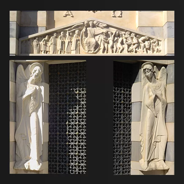 Progetto della cappella e realizzazione sculture in pietra, 1946