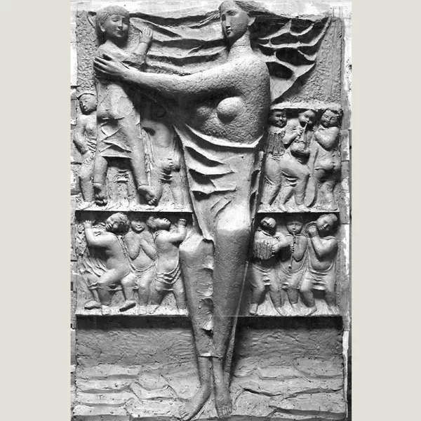 Ospedale di Vittoria "Pannello di ingresso 2" 1962 terracotta