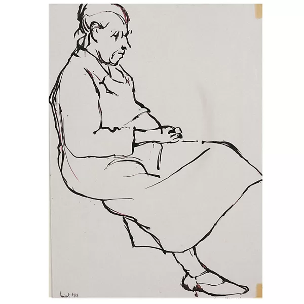 "Mia nonna" figura 2 inchiostro su carta 1947 cm 28 X 20
