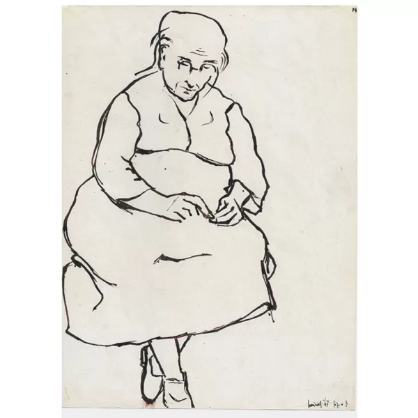 "Mia nonna" figura 3 inchiostro su carta 1947 cm 28 X 20