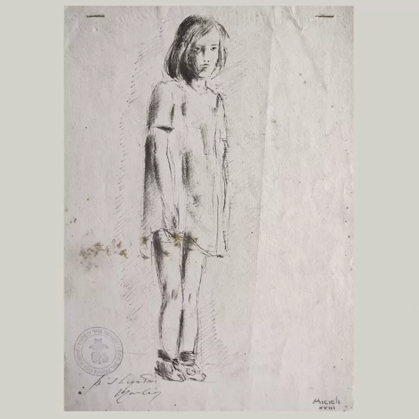 "Fanciulla" 1944, matita su carta cm 24 x 19