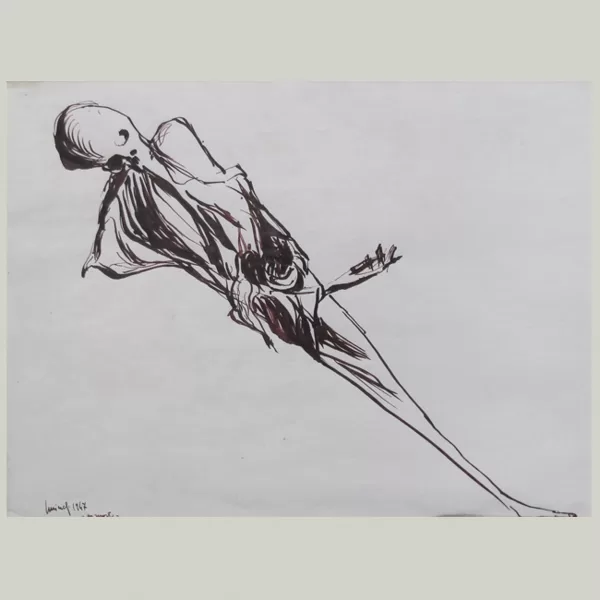 "Un morto", 1945, china su carta