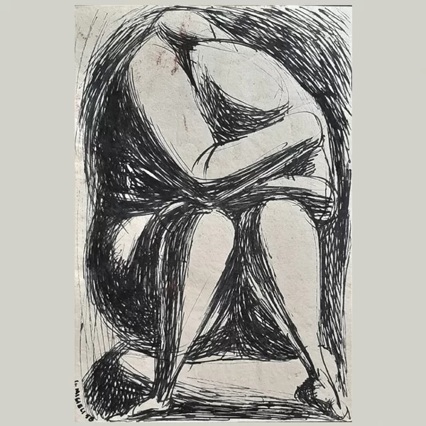 "Pudica" 1958, china su carta