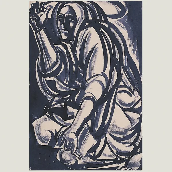 "Senza titolo" 1958, china a pennello cm 36,5 x 24,5