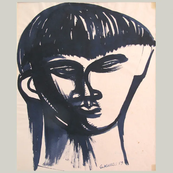 "Testa" 1959, china a pennello