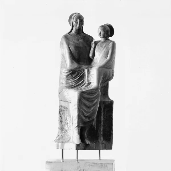 "Madonna con bambino" 1979 legno di carrubo