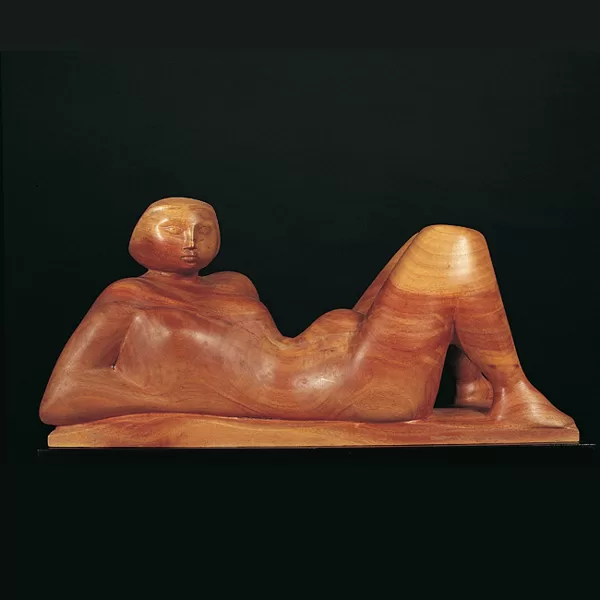 "Progetto per statua da giardino" 1986 legno di carrubo cm 49x24x18