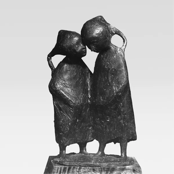 "Confidenti" 1948 terracotta cm 40 x 30 x 16 